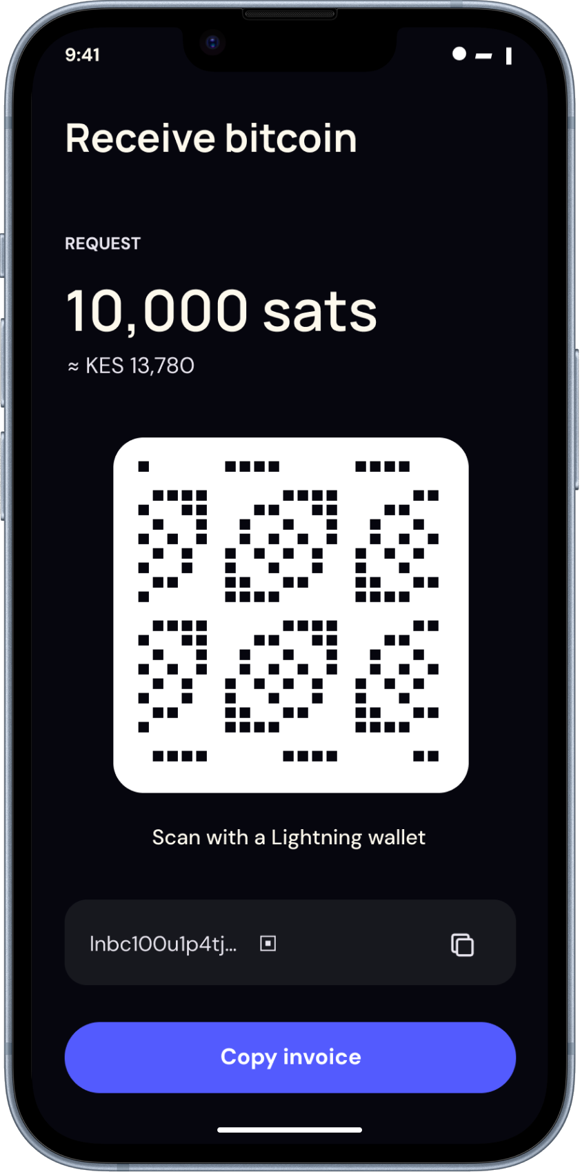 Peer Lightning invoice generation
